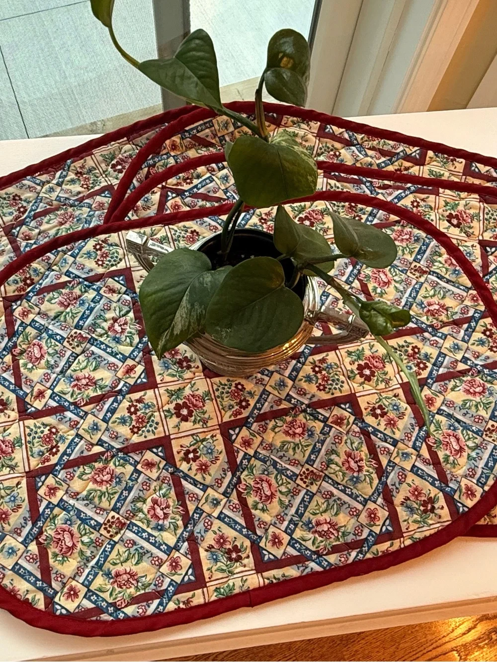 Vintage Quilted Placemats- set of 4